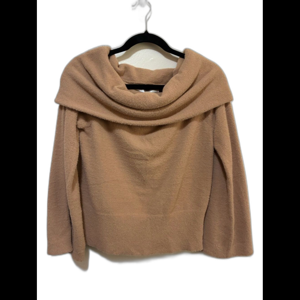 Flatwhite Anthropologie Foldover Off-Shoulder Sweater in Camel size small nwt